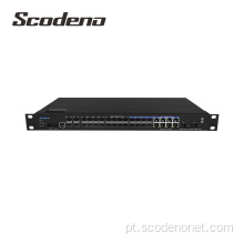 4x10G SFP Port + 16x1000Mbps Porta óptica + 8 * Combo Port 1U Rack Mount Industrial Ethernet Switches L3 gerenciado Rotas estáticas